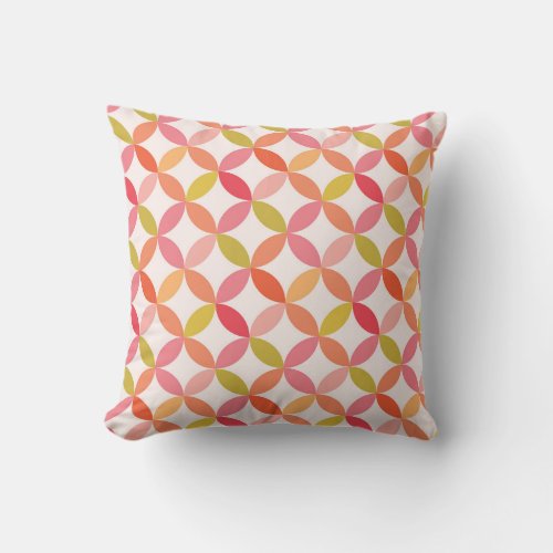 Minimalist mid century modern pink  throw pillow