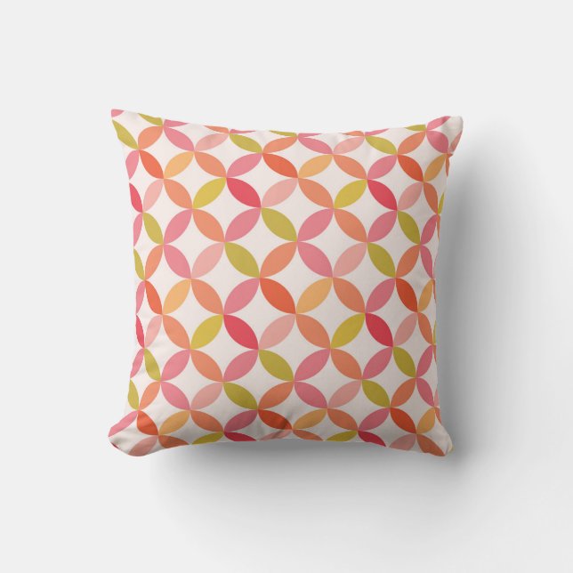 Minimalist mid century modern pink  throw pillow (Front)
