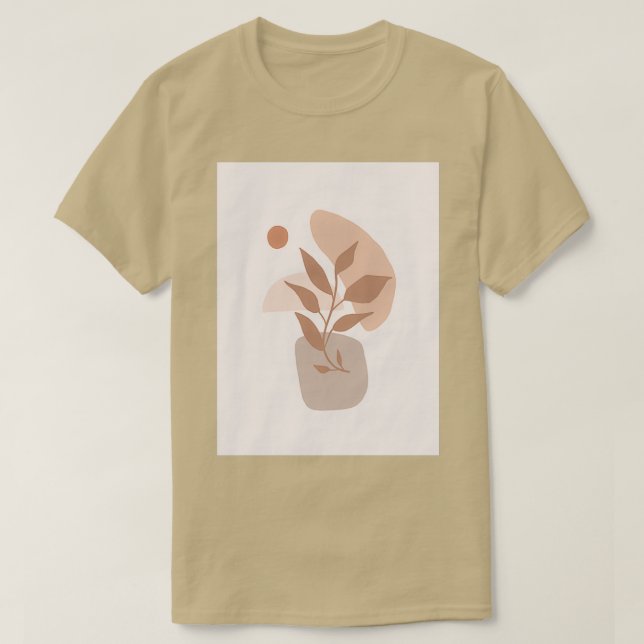 Minimalist Mid Century Plants T-Shirt (Design Front)