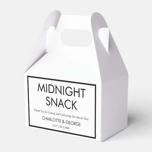 Minimalist Midnight Snack Custom Wedding Favors Favor Boxes