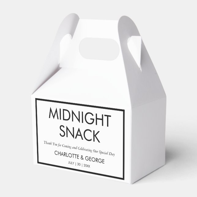 Minimalist Midnight Snack Custom Wedding Favors Favor Boxes (Front Side)