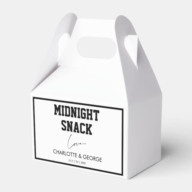 Minimalist Midnight Snack Custom Wedding Favors Favor Boxes (Front Side)