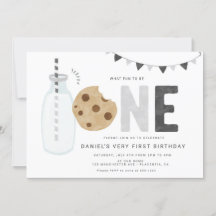 Minimalist Milk and Cookies First birthday