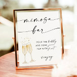 Minimalist Mimosa Bar Sign | Bridal Shower Sign<br><div class="desc">This Mimosa Bar Sign features a beautifully modern minimalist calligraphy- perfect to display at your shower or event's bubbly station! Text and background colors are fully editable —> click the "Customize Further" button to edit!</div>