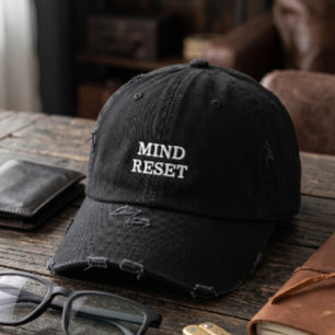 Minimalist Mind Reset Distressed Black Cap