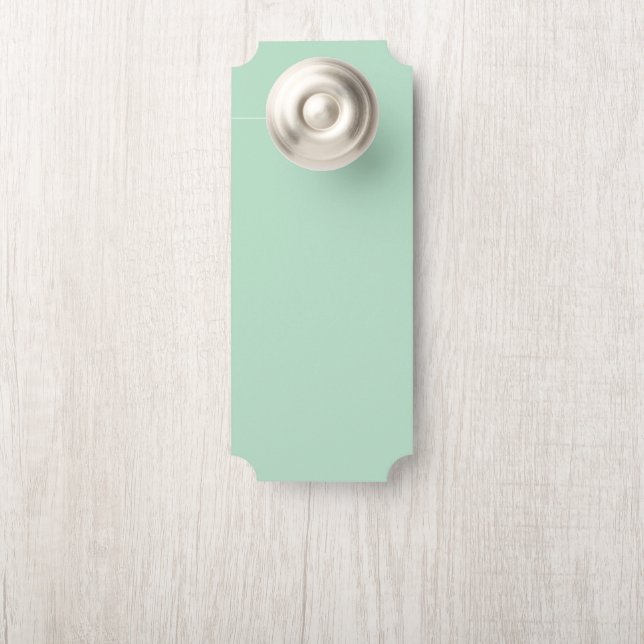 Minimalist Mint Green Door Hanger (On Knob)