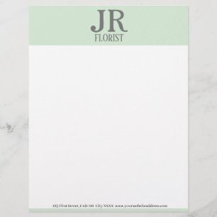 Minimalist mint green letterhead