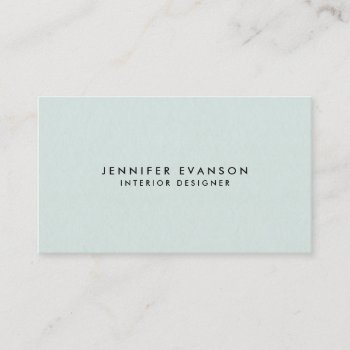 Minimalist Mint Green Modern And Professional Business Card by whimsydesigns at Zazzle