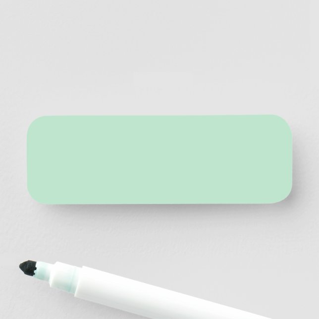 Minimalist Mint Green Name Tag (In Situ)
