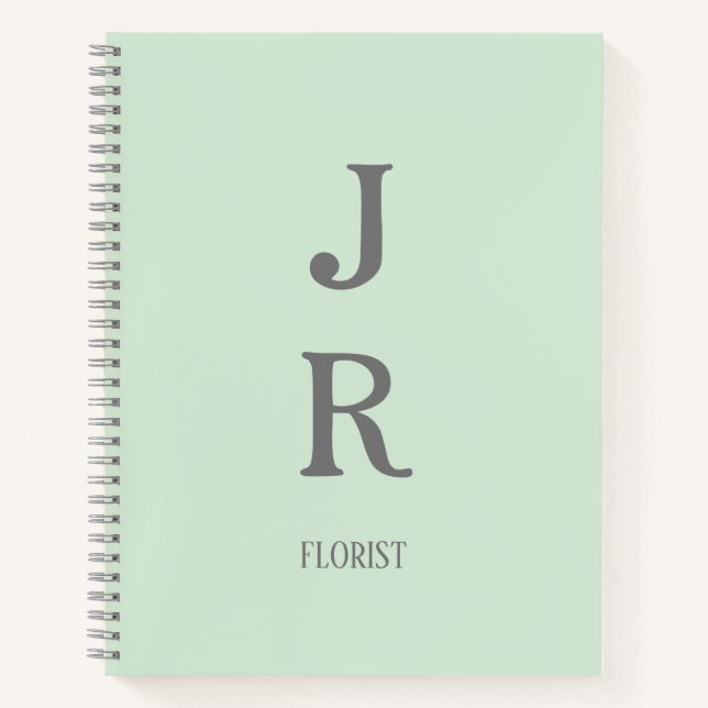 Minimalist mint green notebook (Front)