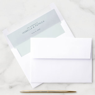 Minimalist Mint Green Wedding Invitations Envelope Liner