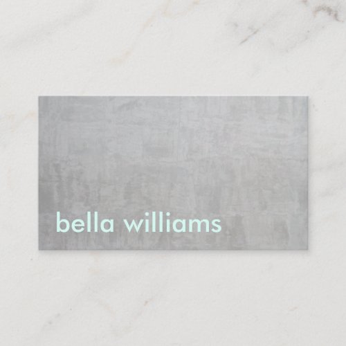 Minimalist mint modern gray cement concrete plain business card