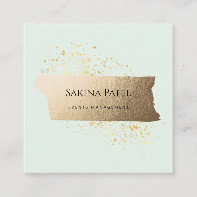 Minimalist Mint Professional Modern Square Business Card (Front)