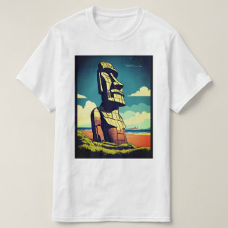 Minimalist Moai Tee - Stylish Rapa Nui T-Shirt Des