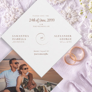 Minimalist Mocha Mousse Timeless Ampersand Wedding Save The Date