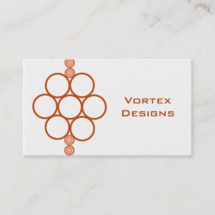 Minimalist Mod Circles Business Card, Copper Card