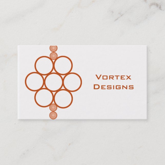 Minimalist Mod Circles Business Card, Copper Card (Front)