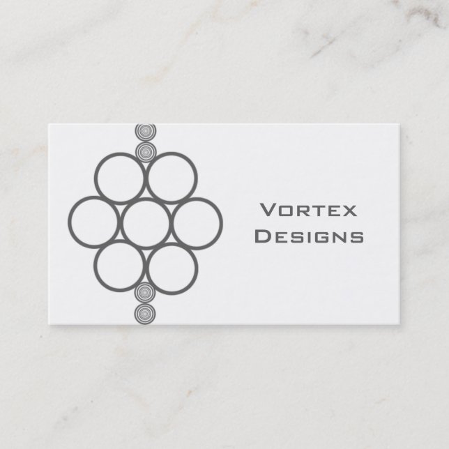 Minimalist Mod Circles Business Card, Gray Card (Front)
