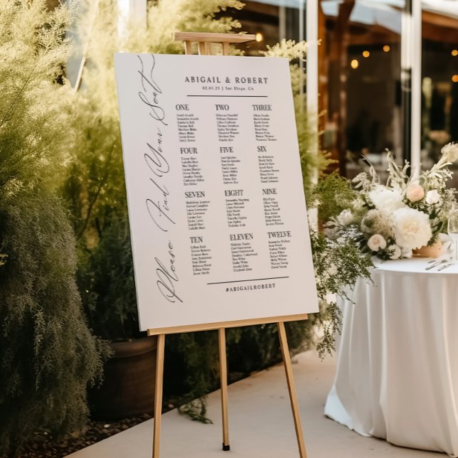 Minimalist Modern 12 Tables Wedding Seating Chart (Creator Uploaded)