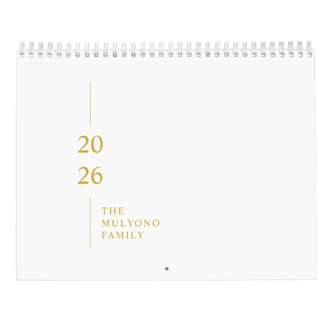 Minimalist Modern 2026 Wall Calendar (Back)