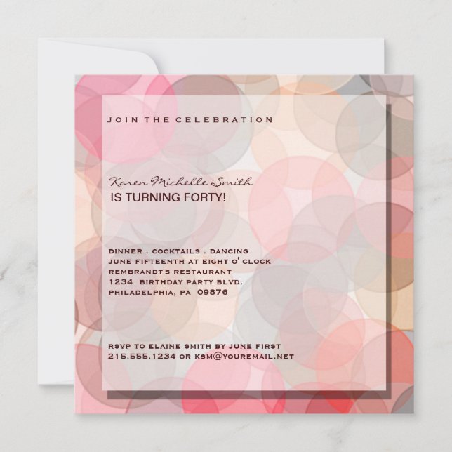 Minimalist Modern 40TH Birthday Party Invitation (Front)