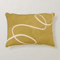 Minimalist Modern Abstract Art In Yellow Gold Accent Pillow at Zazzle