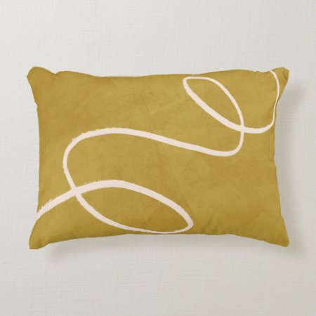 Minimalist Modern Abstract Art In Yellow Gold Accent Pillow