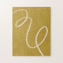 Minimalist Modern Abstract Art in Yellow Gold Jigsaw Puzzle