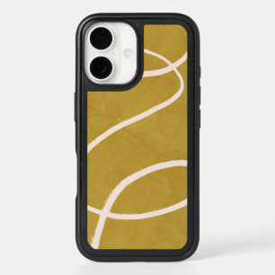 Minimalist Modern Abstract Art in Yellow Gold iPhone 16 Case