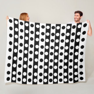 Minimalist Modern Abstract Black and White Simple Fleece Blanket