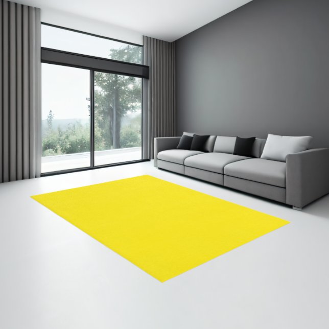Minimalist Modern Abstract Canary Yellow  Rug (Insitu (Indoor 3))