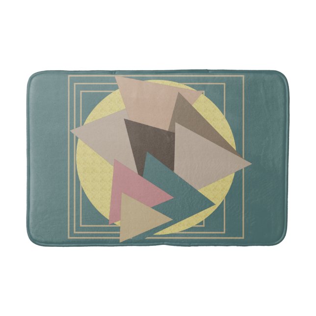 Minimalist Modern Abstract Geometric art Bath Mat (Front)