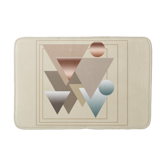 Minimalist Modern Abstract Geometric art Bath Mat (Front)