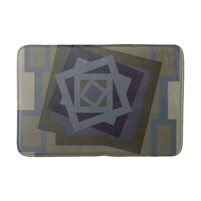 Minimalist Modern Abstract Geometric Art Bath Mat (Front)