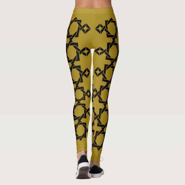 Minimalist Modern Abstract Geometric art Leggings (Back)
