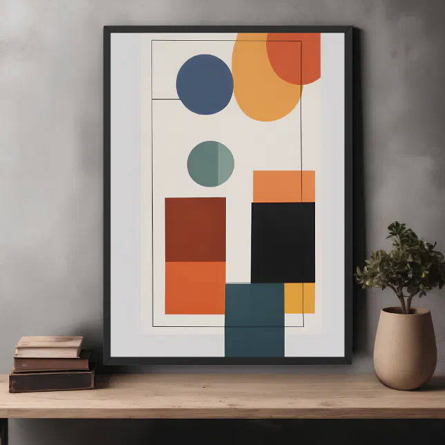 Minimalist Modern Abstract Geometric Art Poster | Zazzle