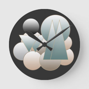 Minimalist Modern Abstract Geometric art Round Clock