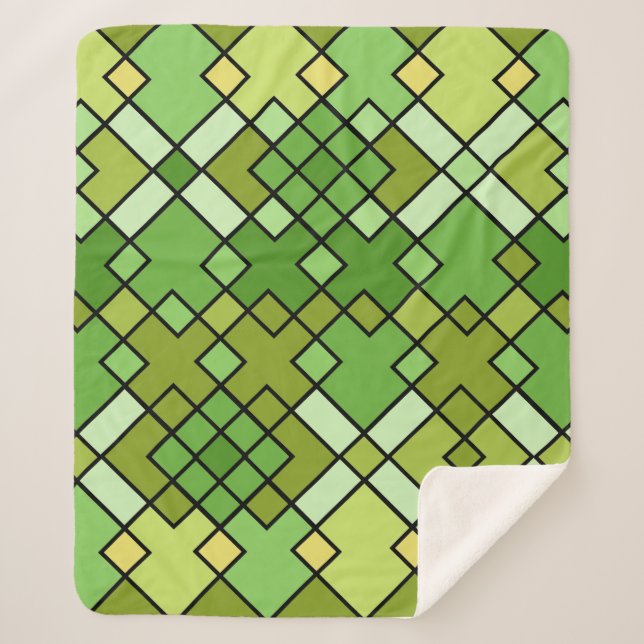 Minimalist Modern Abstract Geometric art  Sherpa Blanket (Front)