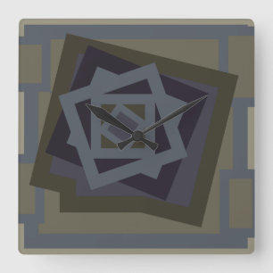 Minimalist Modern Abstract Geometric art Square Wall Clock