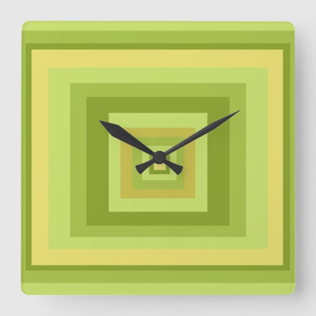 Minimalist Modern Abstract Geometric art Square Wall Clock (Front)