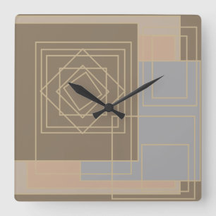Minimalist Modern Abstract Geometric art Square Wall Clock
