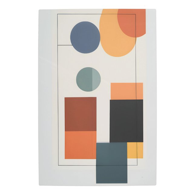 Minimalist Modern Abstract Geometric Metal Print (Front)