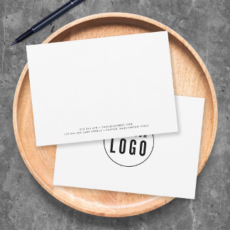 Minimalist Modern Add Logo Business Note Card