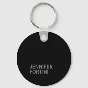 Minimalist Modern Add Your Name Black Grey Keychain