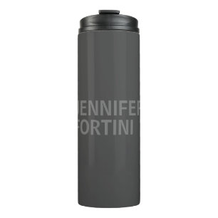 Minimalist Modern Add Your Name Gray Thermal Tumbler