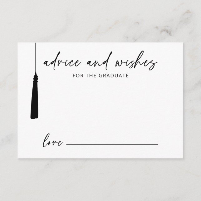 Minimalist Modern Advice for the Grad Graduation  Enclosure Card (Front)
