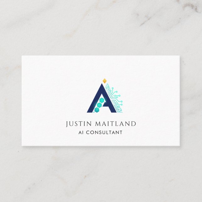 Minimalist Modern AI Consultant Business Card (Front)