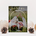 Minimalist Modern Arch Full Photo Christmas Foil Holiday Card<br><div class="desc">Completely customizable and stylish holiday photo card in real foil (color of your choice). There is a fading gradient overlay to highlight your text.</div>