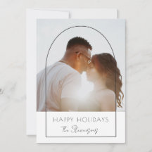 Minimalist Modern Arch Photo Happy Holiday Card