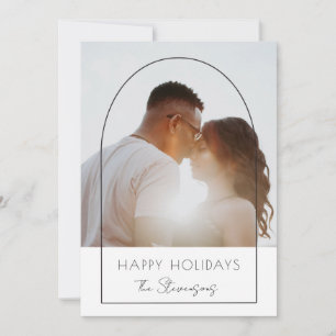 Minimalist Modern Arch Photo Happy Holiday Card